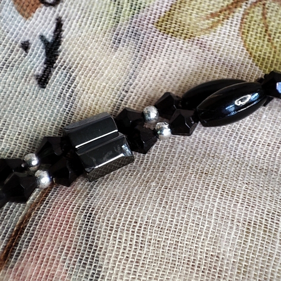 Magnetic 35" Length Hematite Tubes Black Plastic Long Oval Gold Splatter Beads - Picture 3 of 4